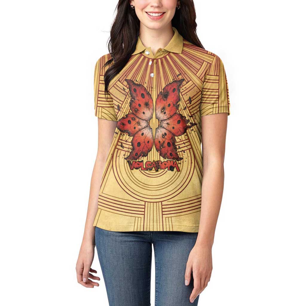 Volcarona Women Polo Shirt Aztec Sun God Tapestry Art