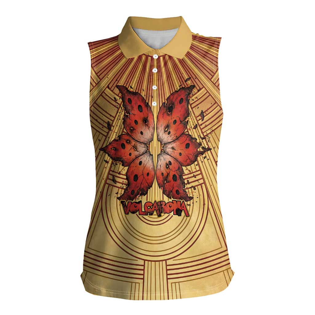 Volcarona Women Sleeveless Polo Shirt Aztec Sun God Tapestry Art