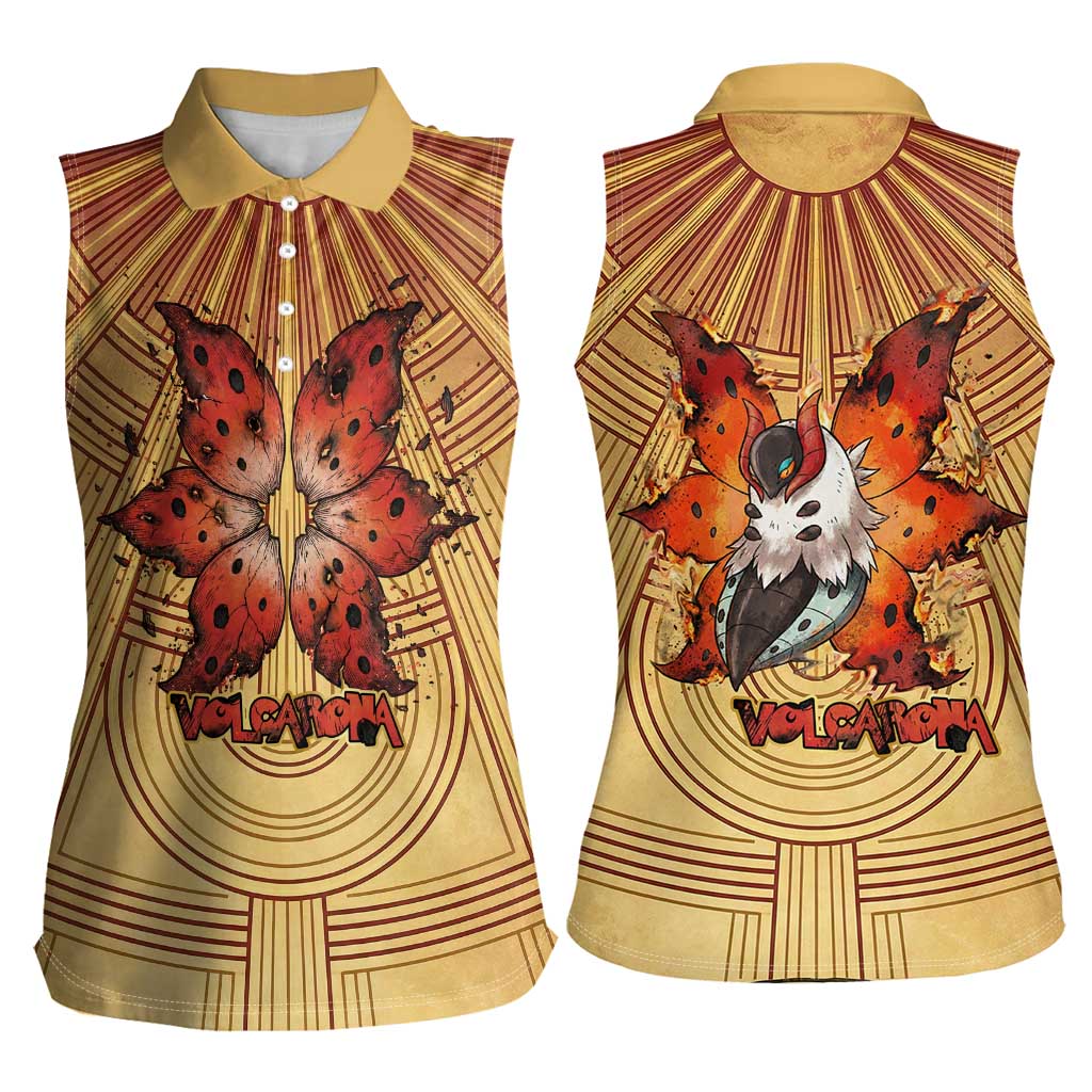 Volcarona Women Sleeveless Polo Shirt Aztec Sun God Tapestry Art