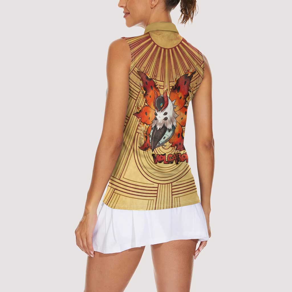 Volcarona Women Sleeveless Polo Shirt Aztec Sun God Tapestry Art