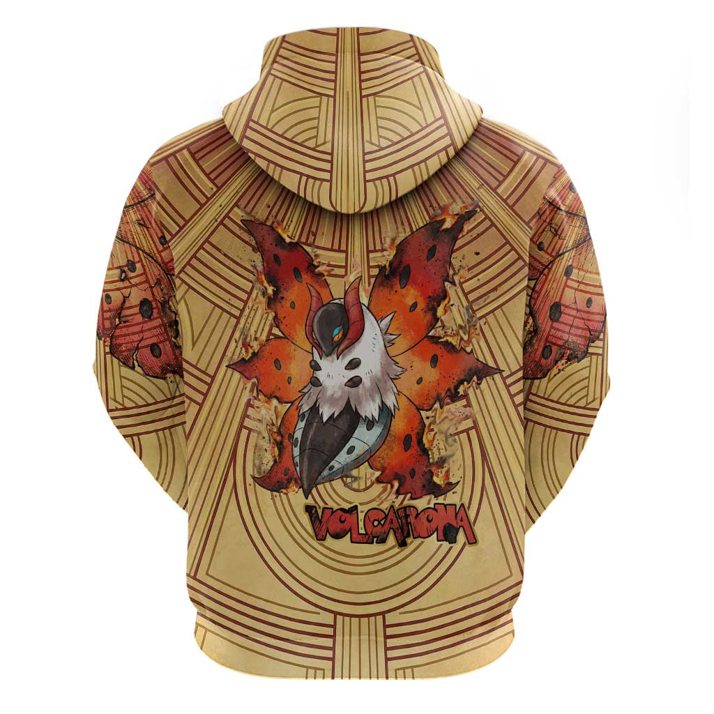 Volcarona Zip Hoodie Aztec Sun God Tapestry Art
