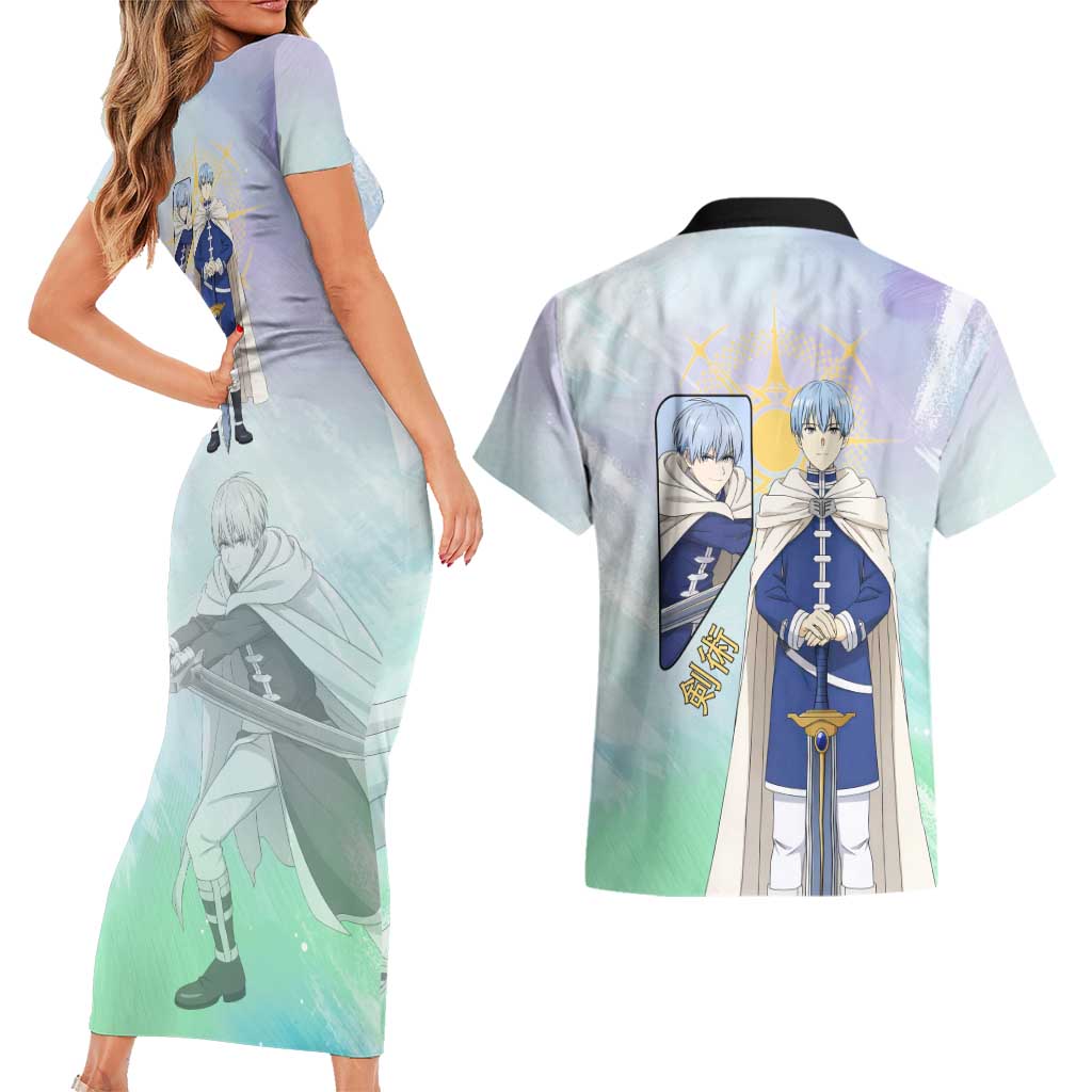 Himmel Frieren Beyond Journey’s End Couples Matching Short Sleeve Bodycon Dress and Hawaiian Shirt Celestial Anime Fantasy Style