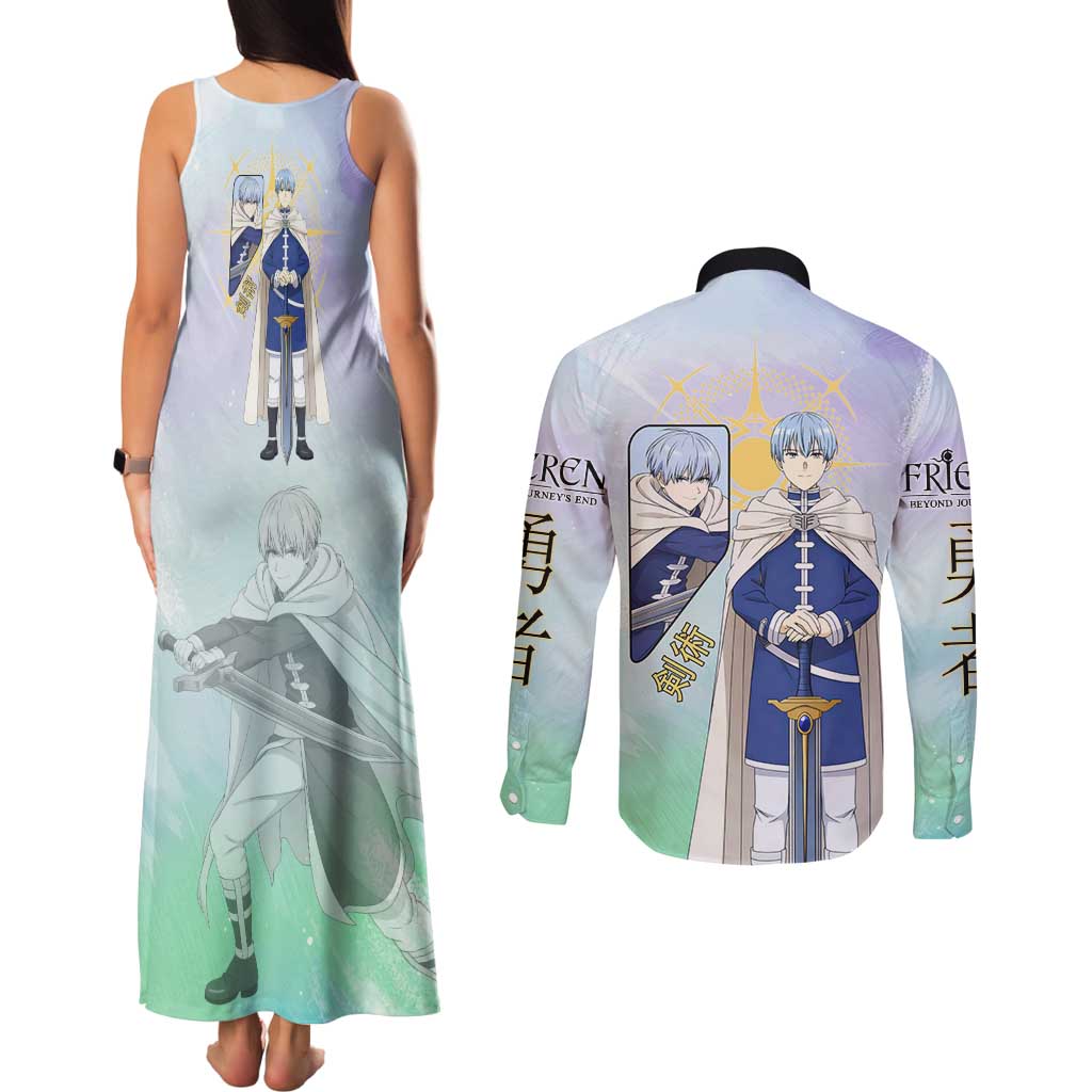 Himmel Frieren Beyond Journey’s End Couples Matching Tank Maxi Dress and Long Sleeve Button Shirt Celestial Anime Fantasy Style