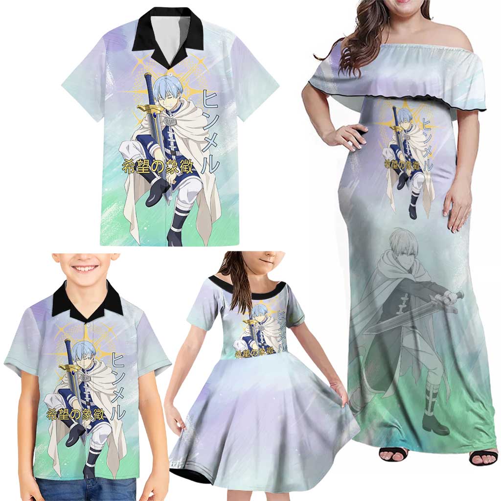 Himmel Frieren Beyond Journey’s End Family Matching Off Shoulder Maxi Dress and Hawaiian Shirt Celestial Anime Fantasy Style