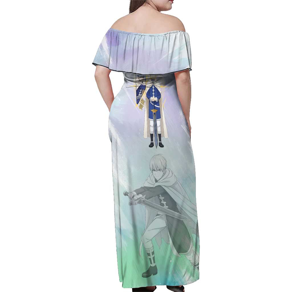 Himmel Frieren Beyond Journey’s End Family Matching Off Shoulder Maxi Dress and Hawaiian Shirt Celestial Anime Fantasy Style