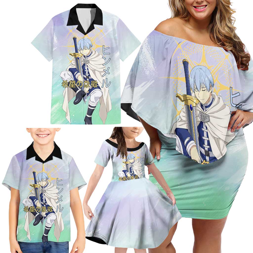 Himmel Frieren Beyond Journey’s End Family Matching Off Shoulder Short Dress and Hawaiian Shirt Celestial Anime Fantasy Style