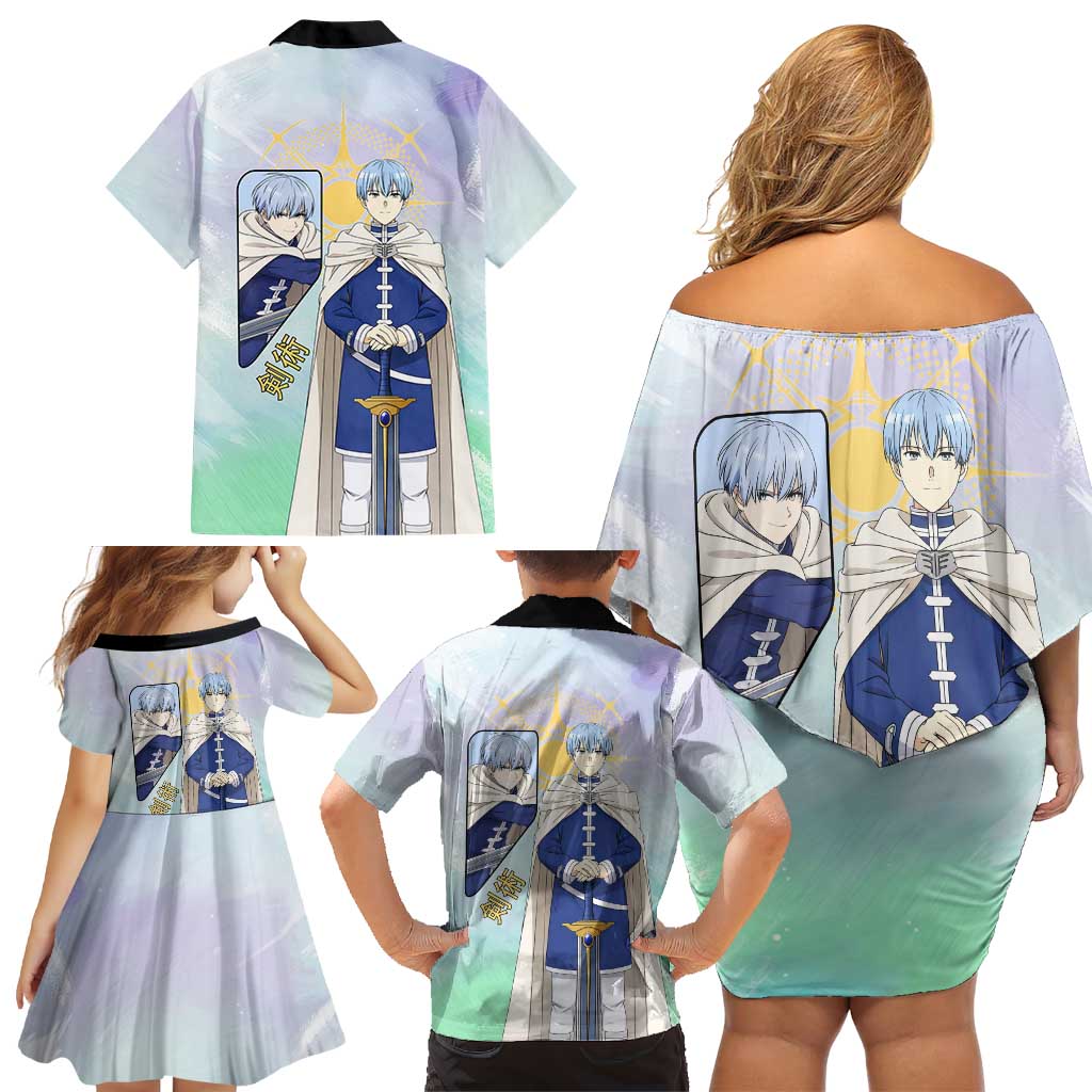 Himmel Frieren Beyond Journey’s End Family Matching Off Shoulder Short Dress and Hawaiian Shirt Celestial Anime Fantasy Style