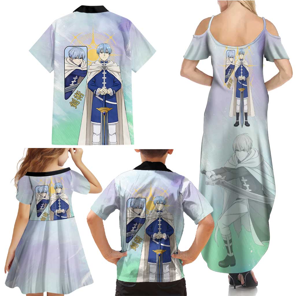 Himmel Frieren Beyond Journey’s End Family Matching Summer Maxi Dress and Hawaiian Shirt Celestial Anime Fantasy Style
