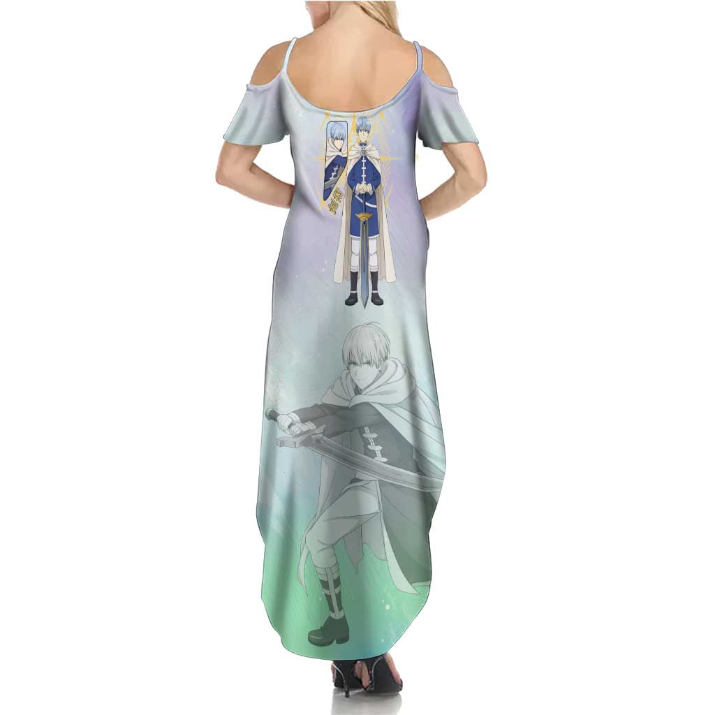 Himmel Frieren Beyond Journey’s End Family Matching Summer Maxi Dress and Hawaiian Shirt Celestial Anime Fantasy Style