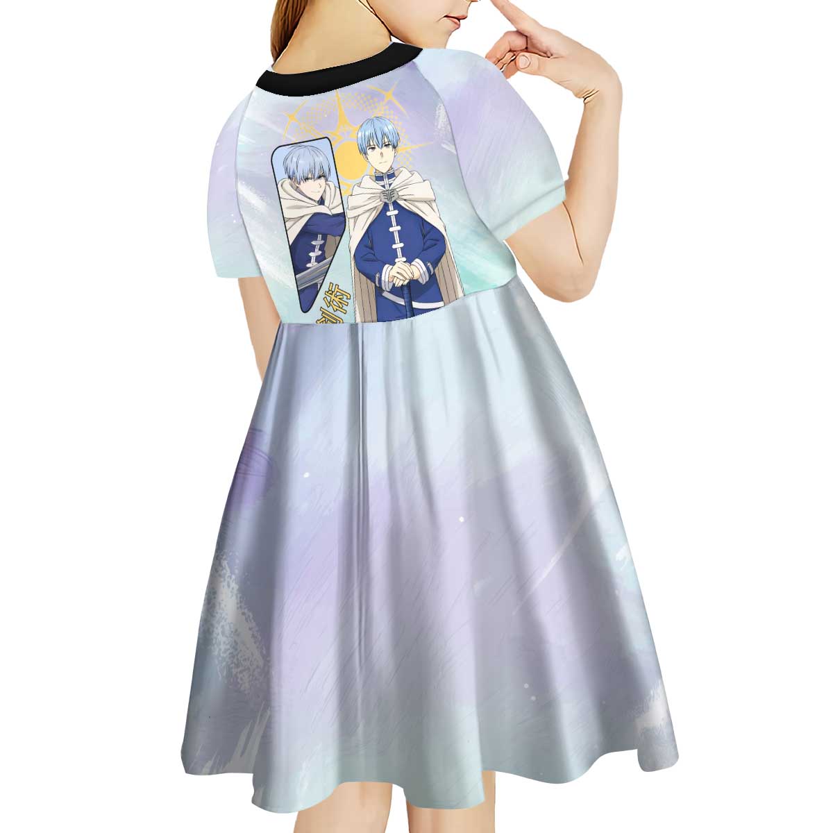 Himmel Frieren Beyond Journey’s End Kid Short Sleeve Dress Celestial Anime Fantasy Style