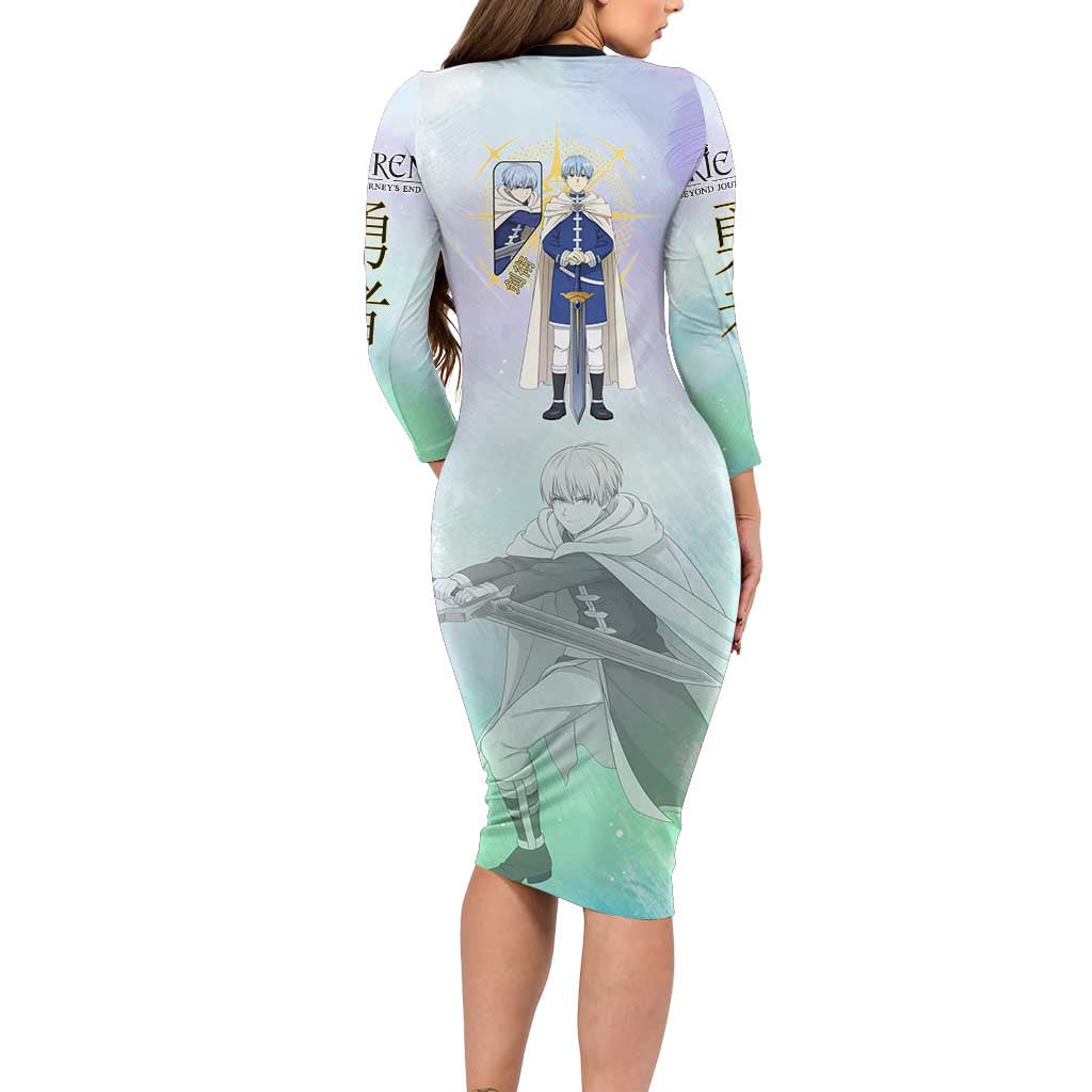 Himmel Frieren Beyond Journey’s End Long Sleeve Bodycon Dress Celestial Anime Fantasy Style