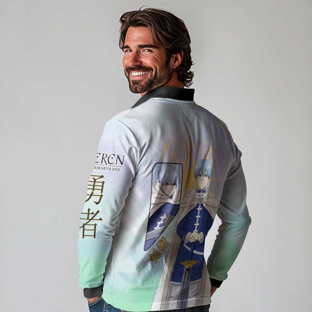Himmel Frieren Beyond Journey’s End Long Sleeve Polo Shirt Celestial Anime Fantasy Style