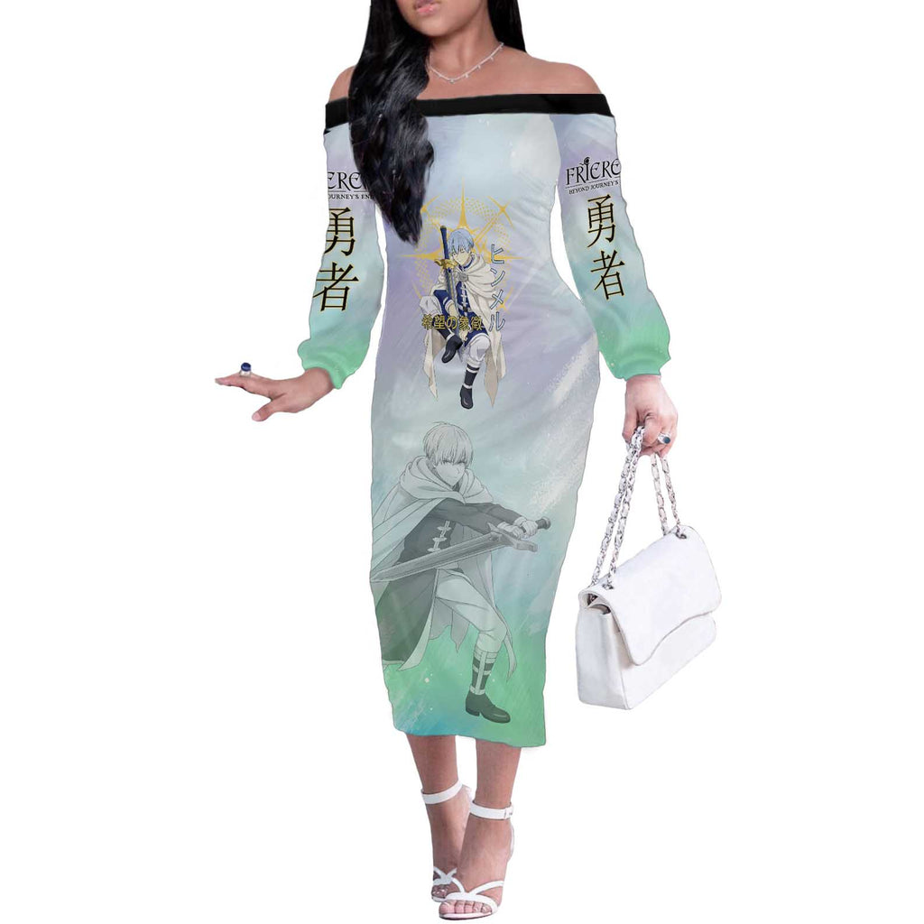 Himmel Frieren Beyond Journey’s End Off The Shoulder Long Sleeve Dress Celestial Anime Fantasy Style