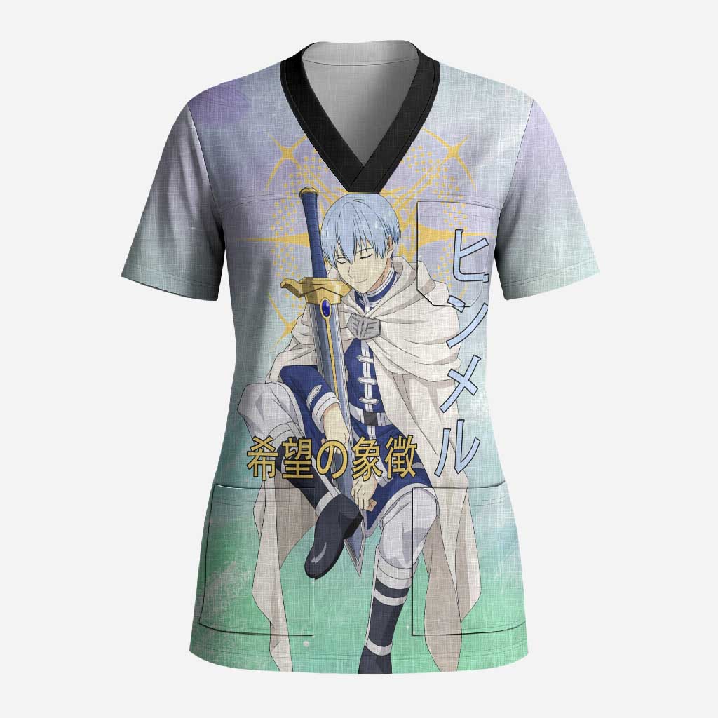 Himmel Frieren Beyond Journey’s End Scrub Top Celestial Anime Fantasy Style