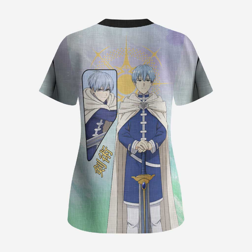 Himmel Frieren Beyond Journey’s End Scrub Top Celestial Anime Fantasy Style