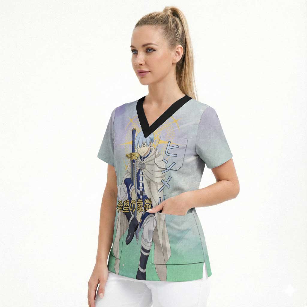 Himmel Frieren Beyond Journey’s End Scrub Top Celestial Anime Fantasy Style