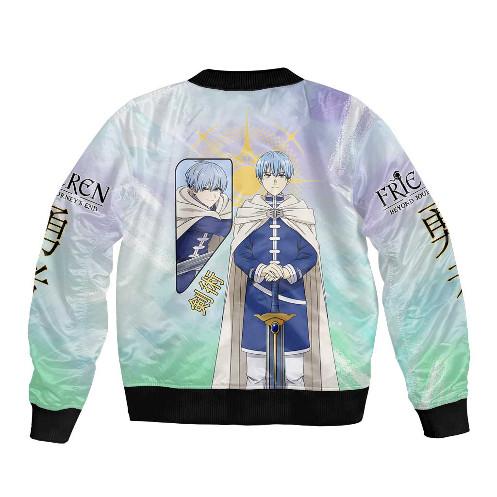 Himmel Frieren Beyond Journey’s End Sleeve Zip Bomber Jacket Celestial Anime Fantasy Style