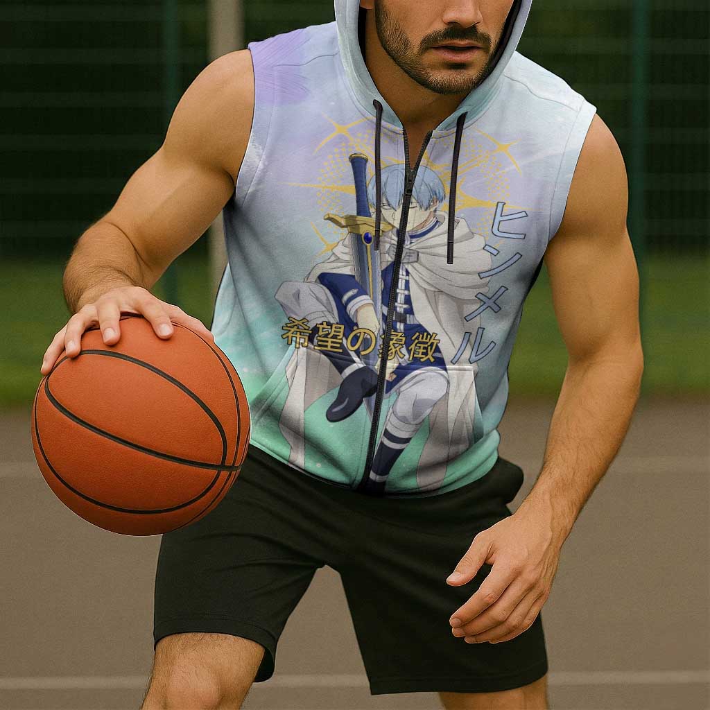 Himmel Frieren Beyond Journey’s End Sleeveless Zip Hoodie Celestial Anime Fantasy Style