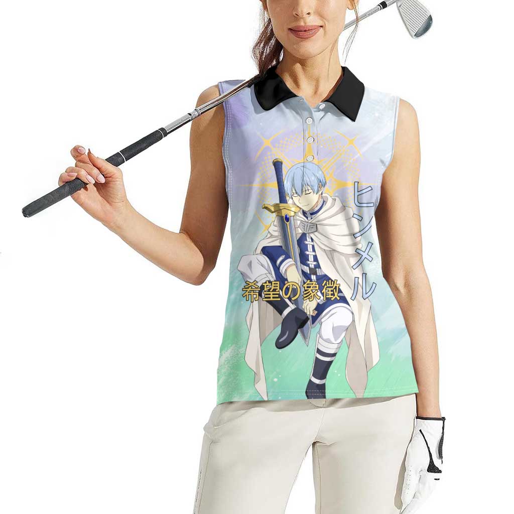 Himmel Frieren Beyond Journey’s End Women Sleeveless Polo Shirt Celestial Anime Fantasy Style