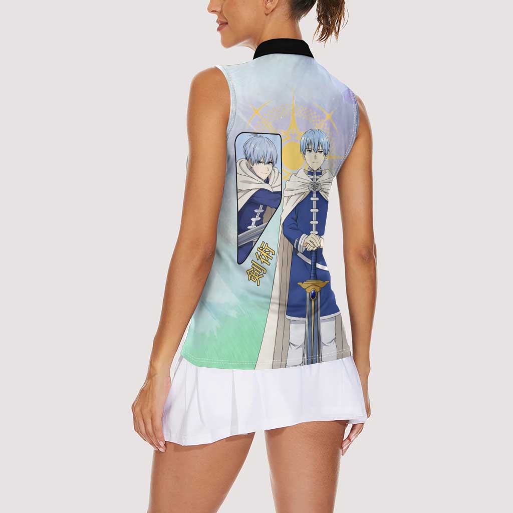 Himmel Frieren Beyond Journey’s End Women Sleeveless Polo Shirt Celestial Anime Fantasy Style