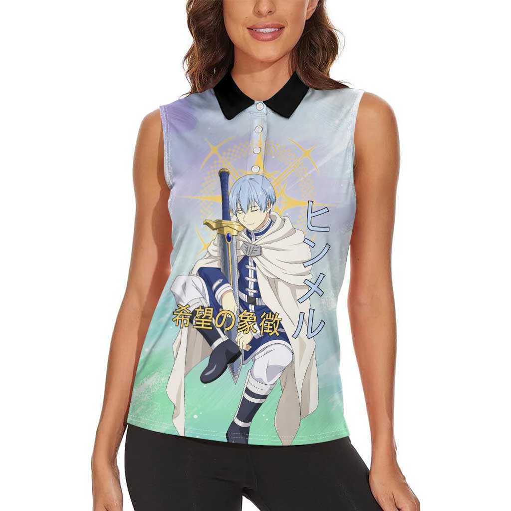 Himmel Frieren Beyond Journey’s End Women Sleeveless Polo Shirt Celestial Anime Fantasy Style