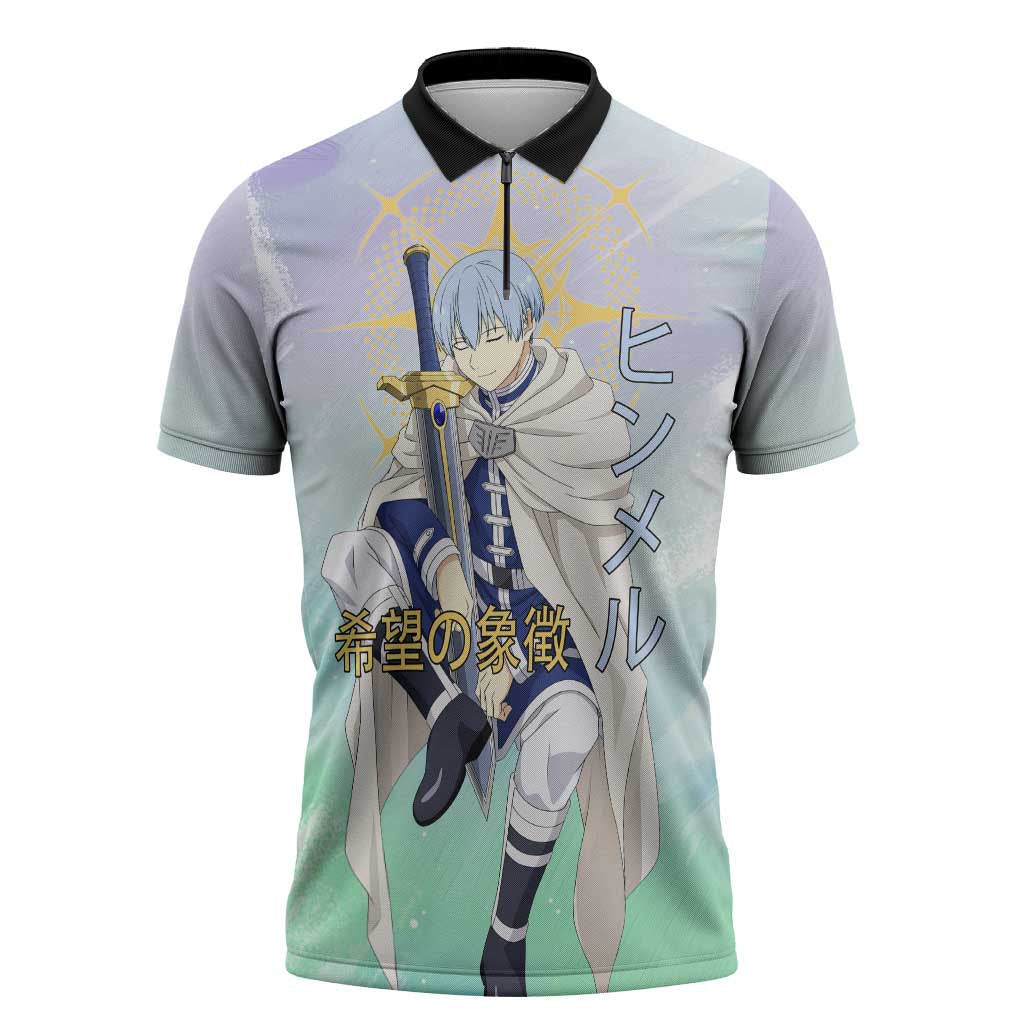 Himmel Frieren Beyond Journey’s End Zipper Polo Shirt Celestial Anime Fantasy Style