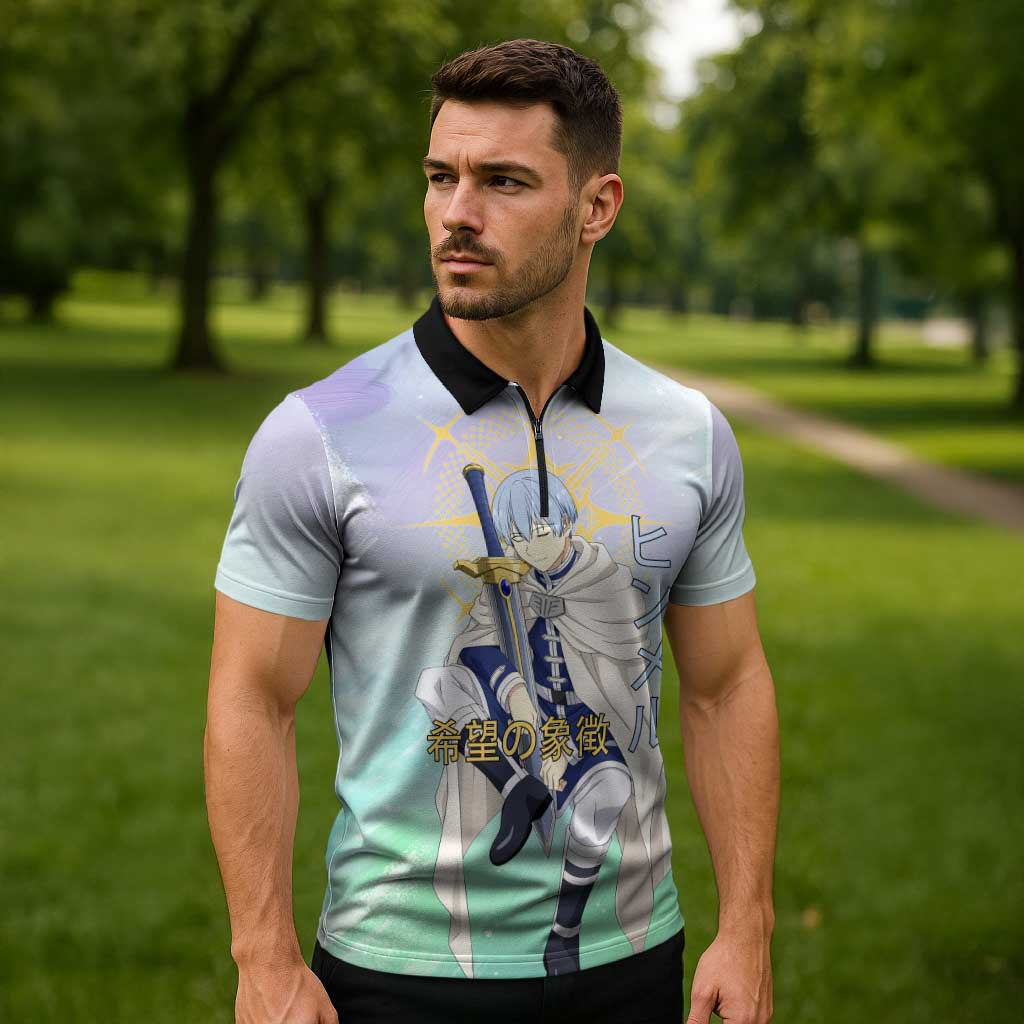 Himmel Frieren Beyond Journey’s End Zipper Polo Shirt Celestial Anime Fantasy Style