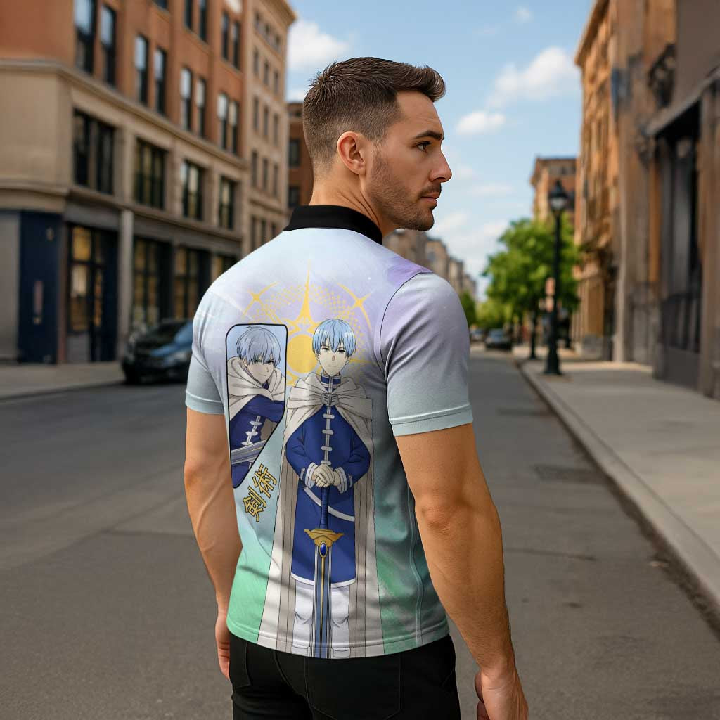 Himmel Frieren Beyond Journey’s End Zipper Polo Shirt Celestial Anime Fantasy Style
