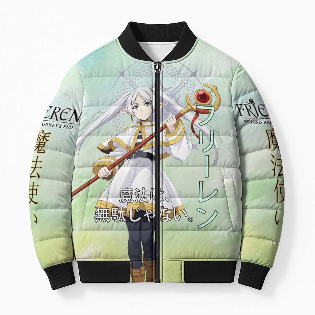 Frieren Frieren Beyond Journey’s End Bomber Puffer Jacket Ethereal Fantasy Anime Style