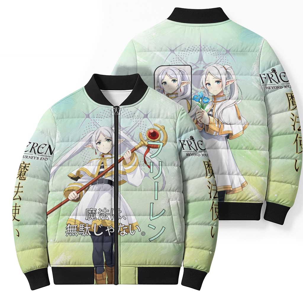Frieren Frieren Beyond Journey’s End Bomber Puffer Jacket Ethereal Fantasy Anime Style
