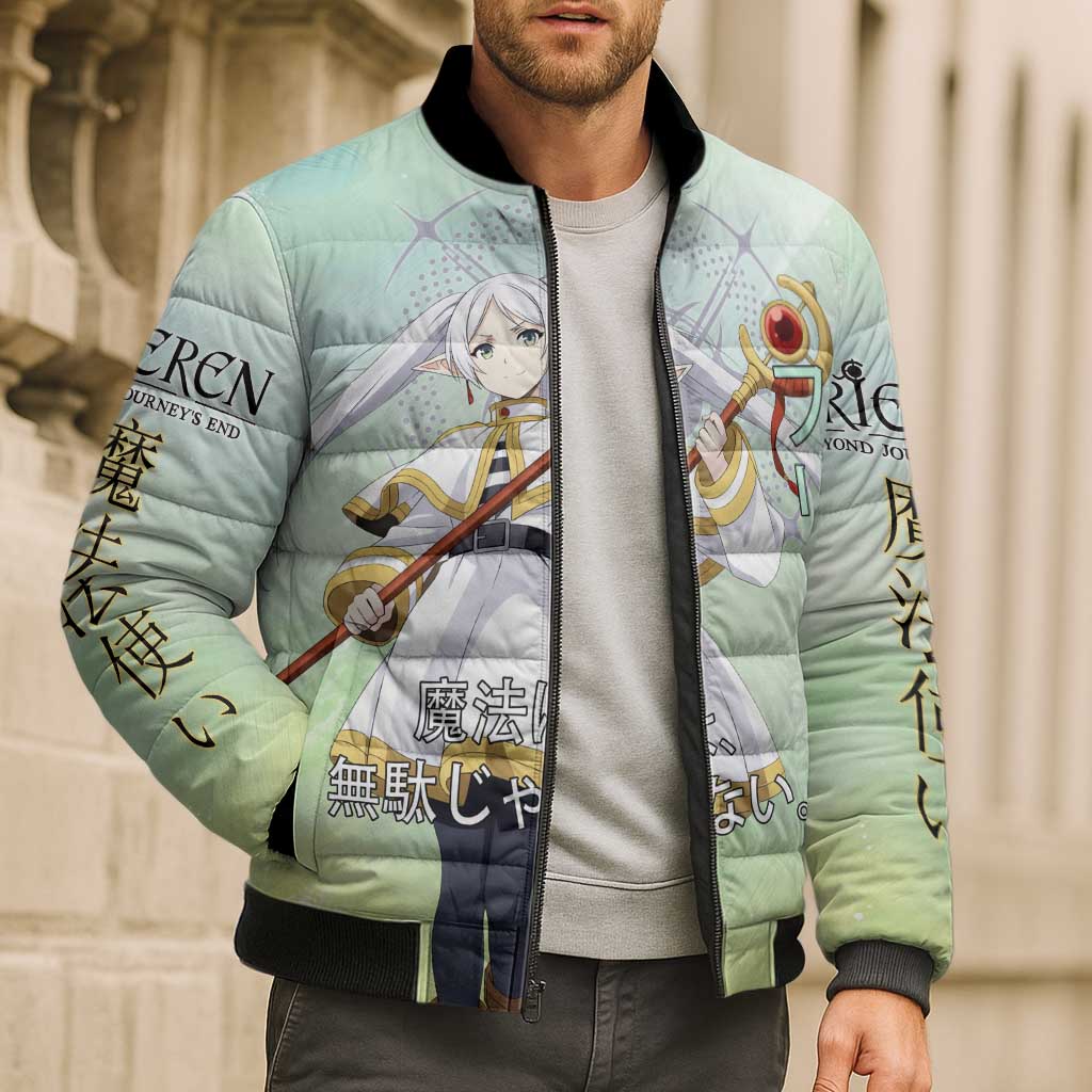 Frieren Frieren Beyond Journey’s End Bomber Puffer Jacket Ethereal Fantasy Anime Style