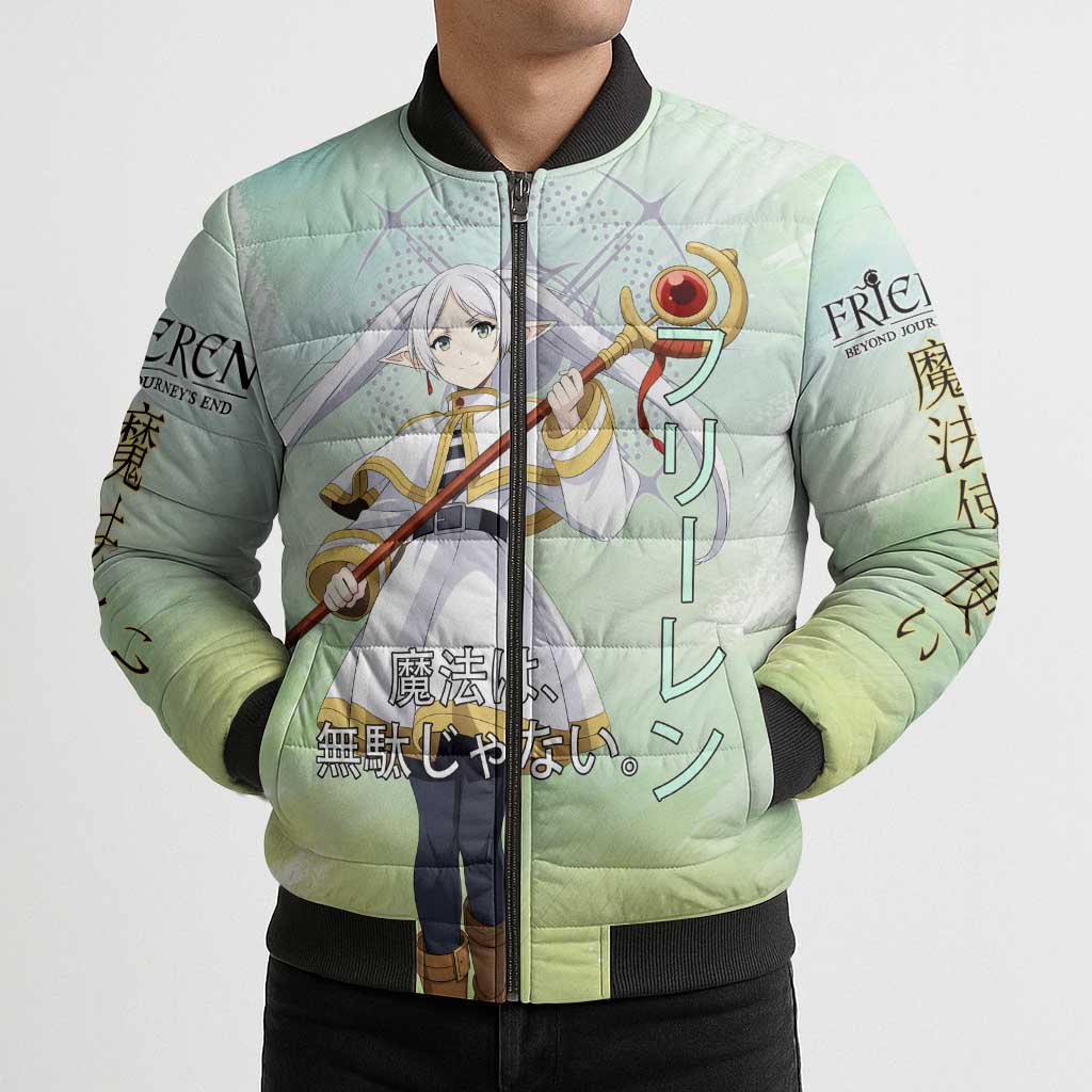 Frieren Frieren Beyond Journey’s End Bomber Puffer Jacket Ethereal Fantasy Anime Style