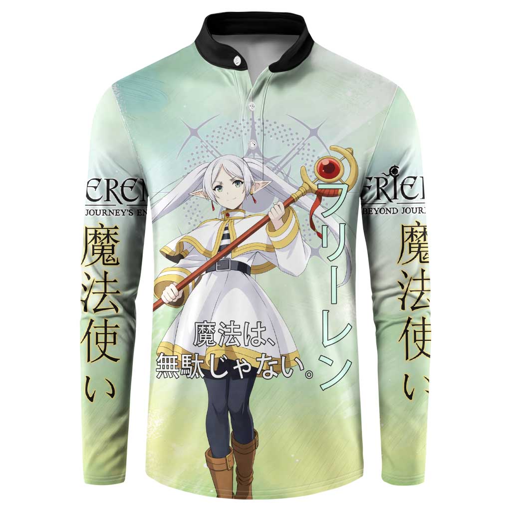 Frieren Frieren Beyond Journey’s End Button Sweatshirt Ethereal Fantasy Anime Style
