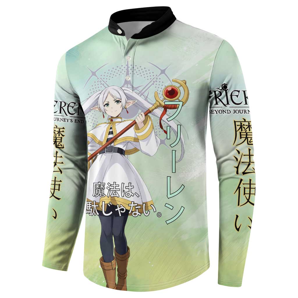 Frieren Frieren Beyond Journey’s End Button Sweatshirt Ethereal Fantasy Anime Style