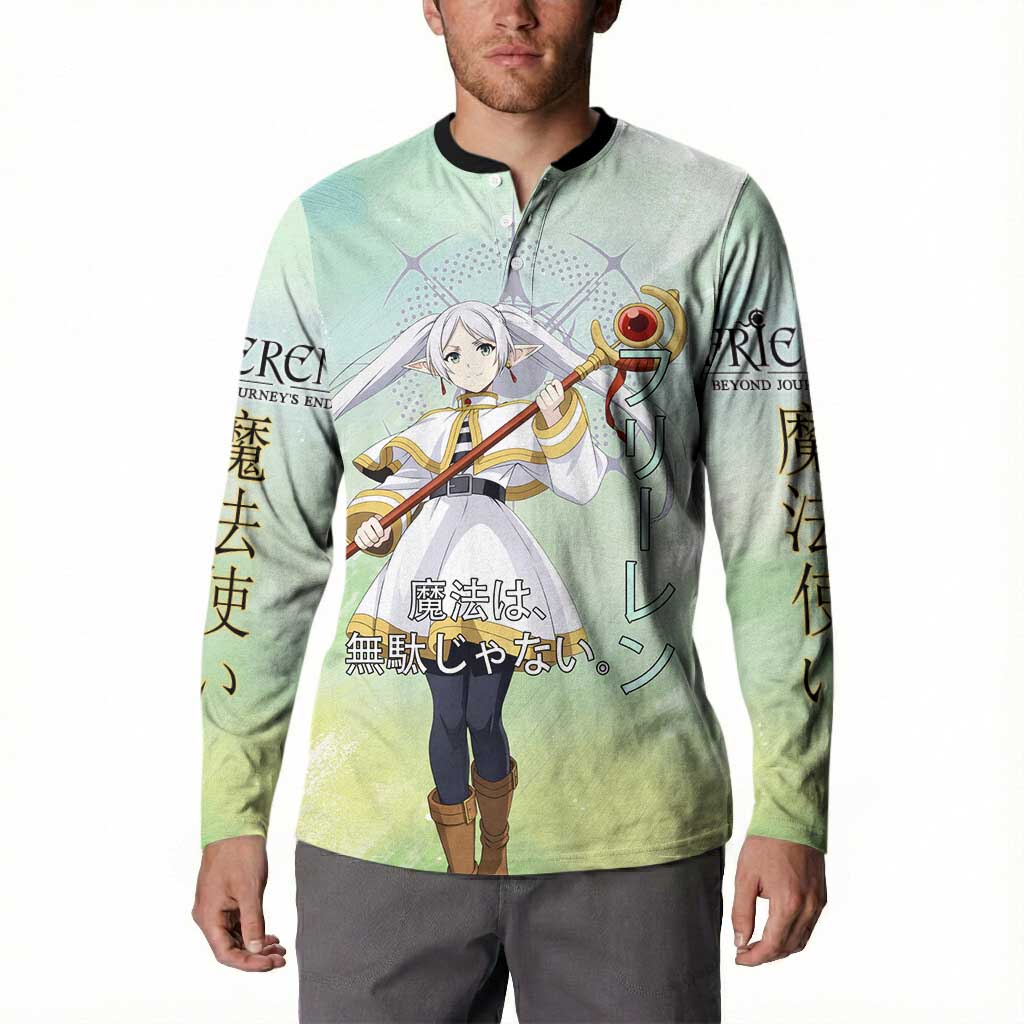 Frieren Frieren Beyond Journey’s End Button Sweatshirt Ethereal Fantasy Anime Style
