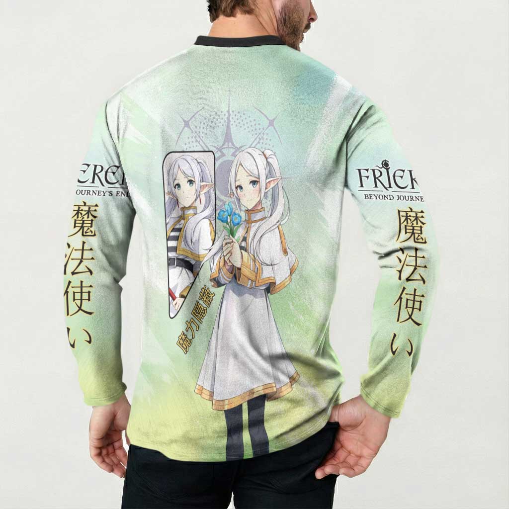 Frieren Frieren Beyond Journey’s End Button Sweatshirt Ethereal Fantasy Anime Style