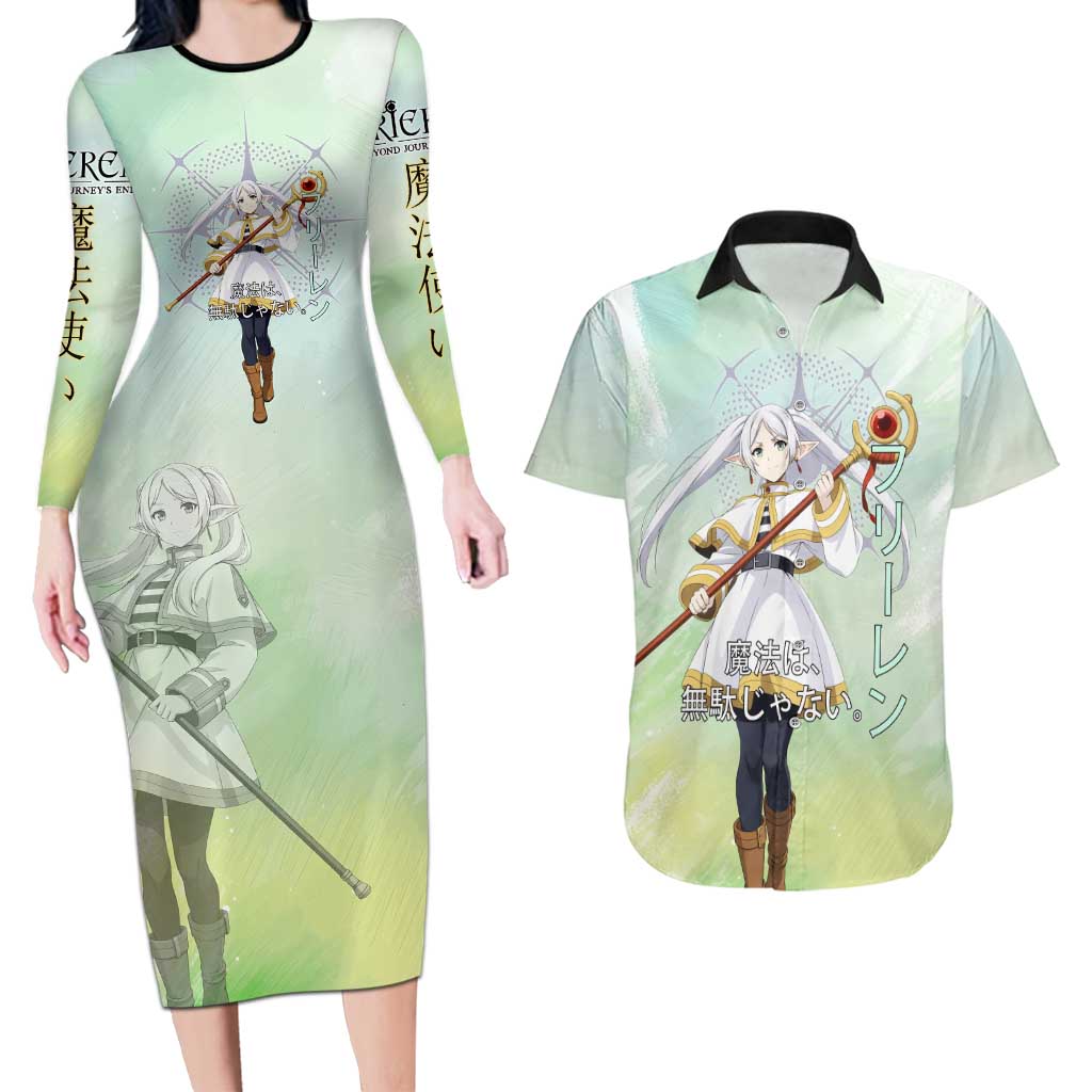 Frieren Frieren Beyond Journey’s End Couples Matching Long Sleeve Bodycon Dress and Hawaiian Shirt Ethereal Fantasy Anime Style