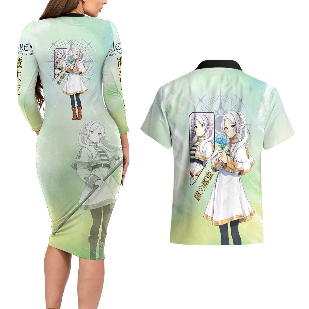 Frieren Frieren Beyond Journey’s End Couples Matching Long Sleeve Bodycon Dress and Hawaiian Shirt Ethereal Fantasy Anime Style