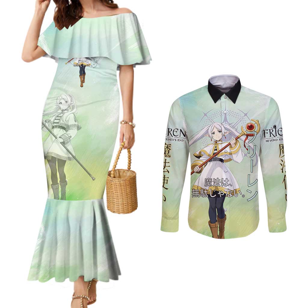 Frieren Frieren Beyond Journey’s End Couples Matching Mermaid Dress and Long Sleeve Button Shirt Ethereal Fantasy Anime Style