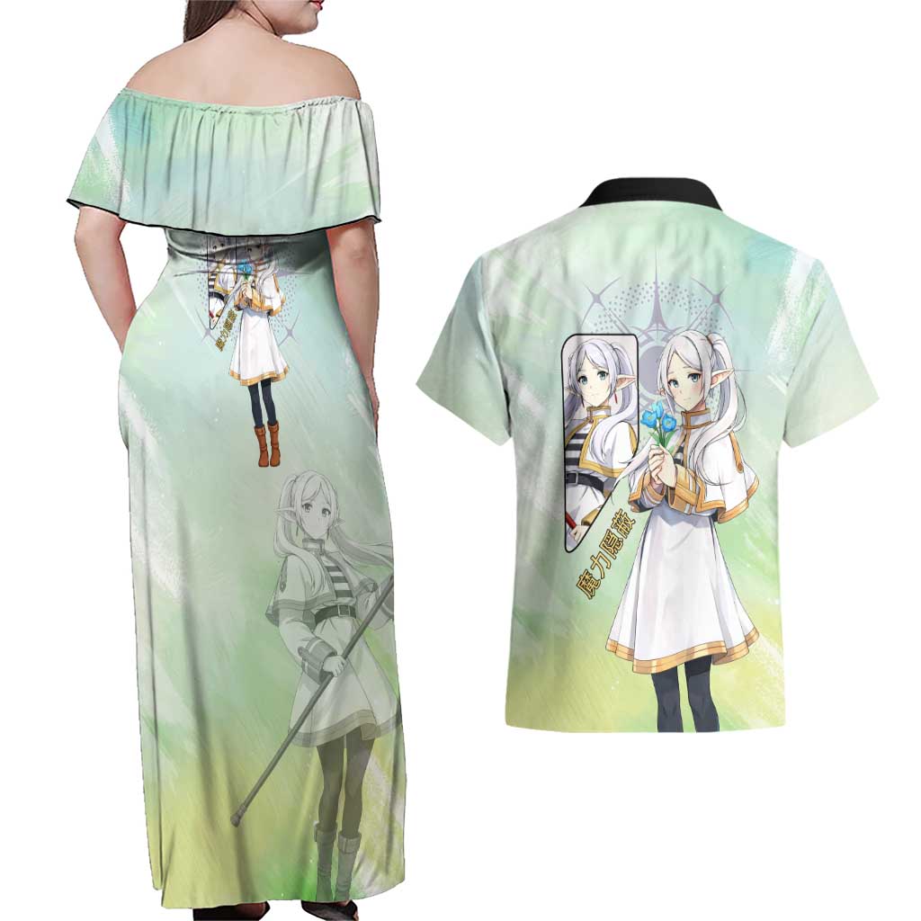 Frieren Frieren Beyond Journey’s End Couples Matching Off Shoulder Maxi Dress and Hawaiian Shirt Ethereal Fantasy Anime Style