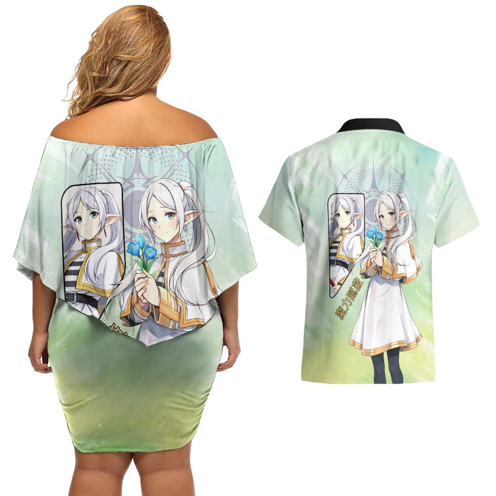 Frieren Frieren Beyond Journey’s End Couples Matching Off Shoulder Short Dress and Hawaiian Shirt Ethereal Fantasy Anime Style