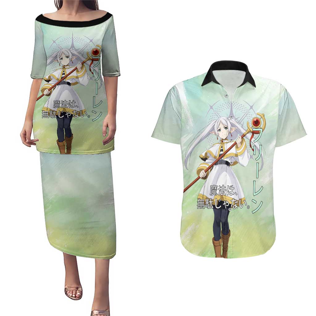 Frieren Frieren Beyond Journey’s End Couples Matching Puletasi and Hawaiian Shirt Ethereal Fantasy Anime Style