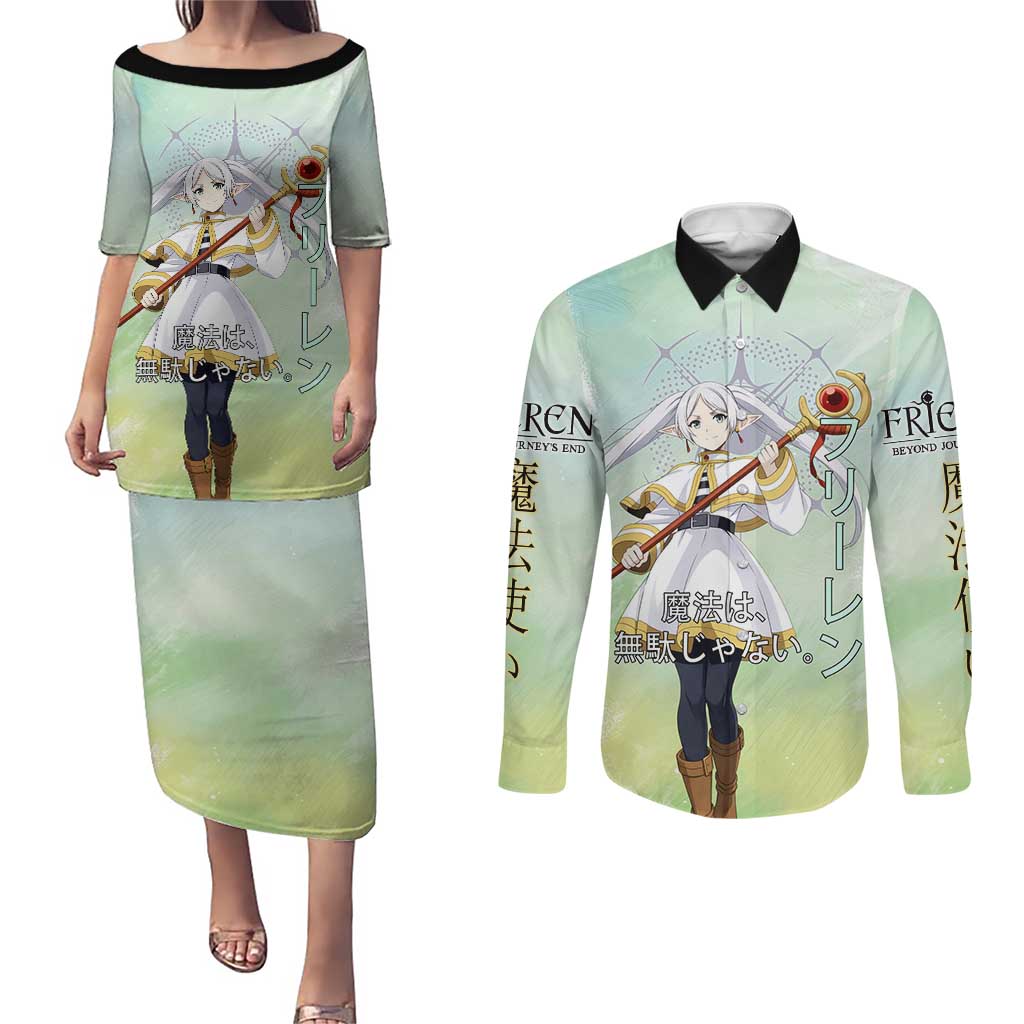 Frieren Frieren Beyond Journey’s End Couples Matching Puletasi and Long Sleeve Button Shirt Ethereal Fantasy Anime Style