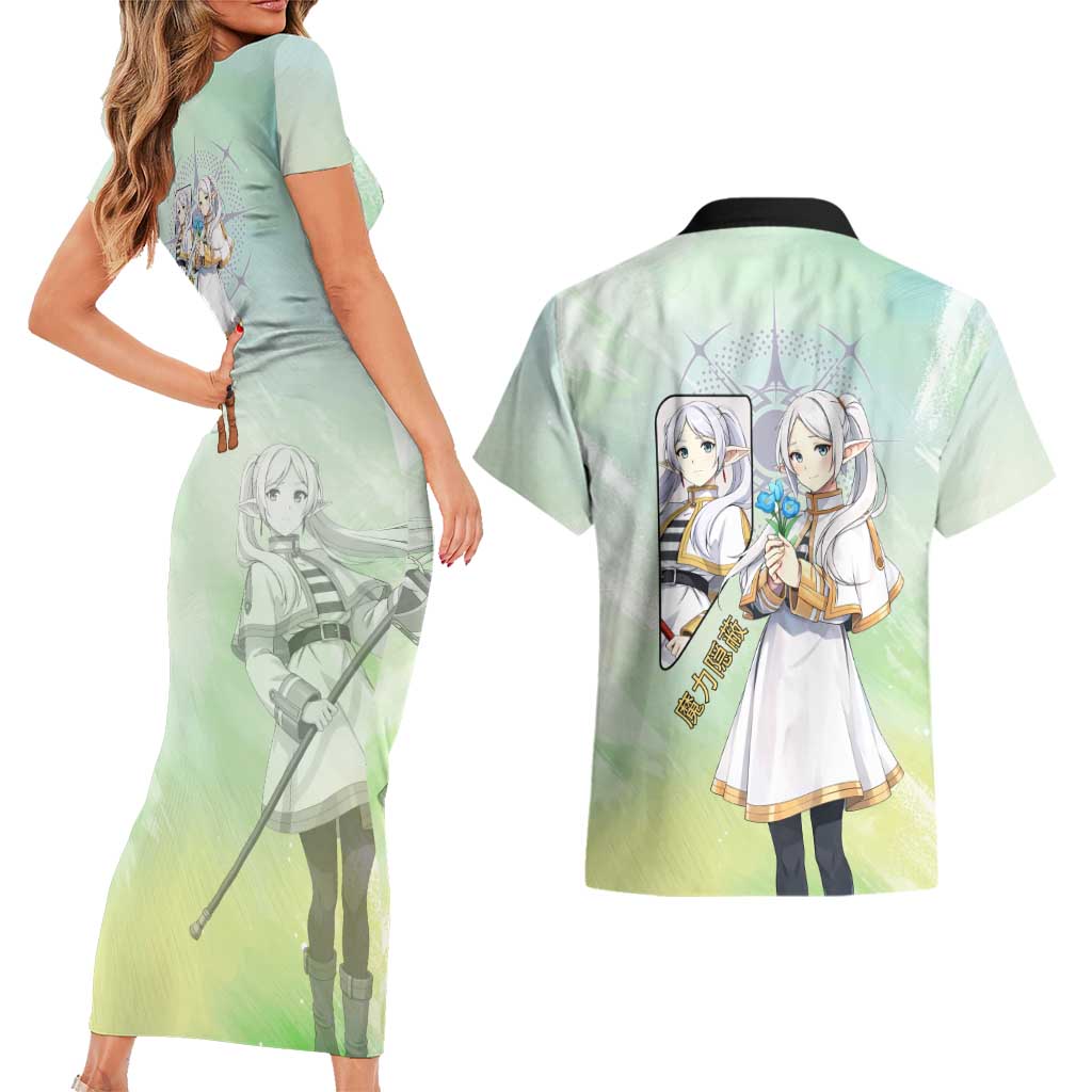 Frieren Frieren Beyond Journey’s End Couples Matching Short Sleeve Bodycon Dress and Hawaiian Shirt Ethereal Fantasy Anime Style