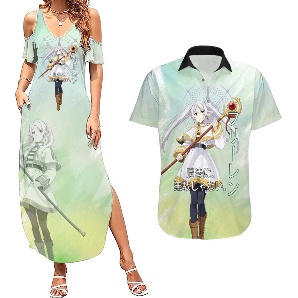 Frieren Frieren Beyond Journey’s End Couples Matching Summer Maxi Dress and Hawaiian Shirt Ethereal Fantasy Anime Style
