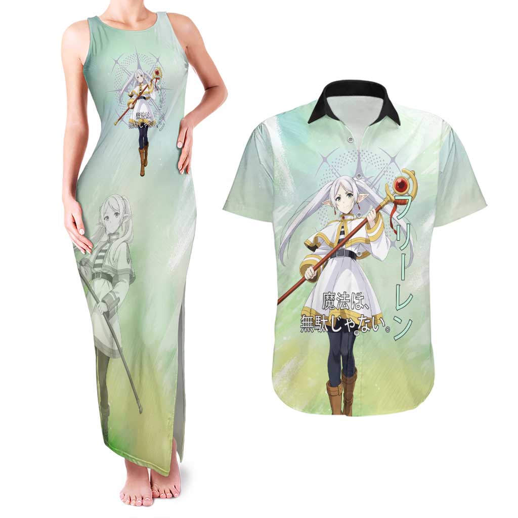 Frieren Frieren Beyond Journey’s End Couples Matching Tank Maxi Dress and Hawaiian Shirt Ethereal Fantasy Anime Style
