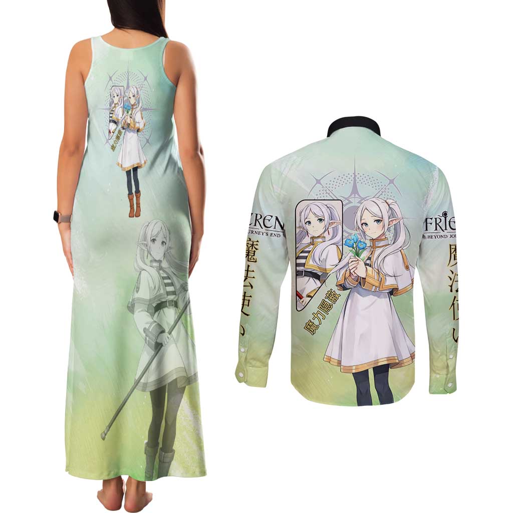 Frieren Frieren Beyond Journey’s End Couples Matching Tank Maxi Dress and Long Sleeve Button Shirt Ethereal Fantasy Anime Style