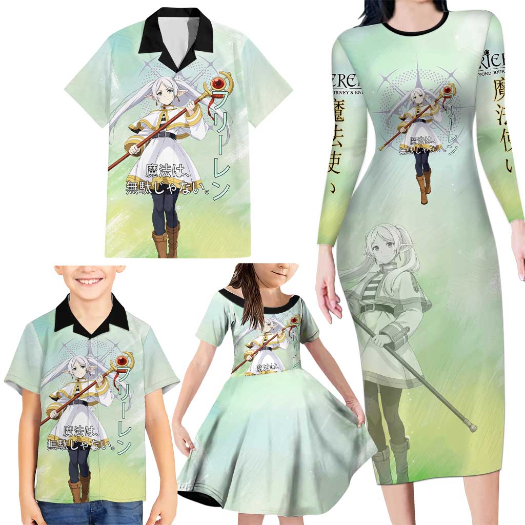 Frieren Frieren Beyond Journey’s End Family Matching Long Sleeve Bodycon Dress and Hawaiian Shirt Ethereal Fantasy Anime Style
