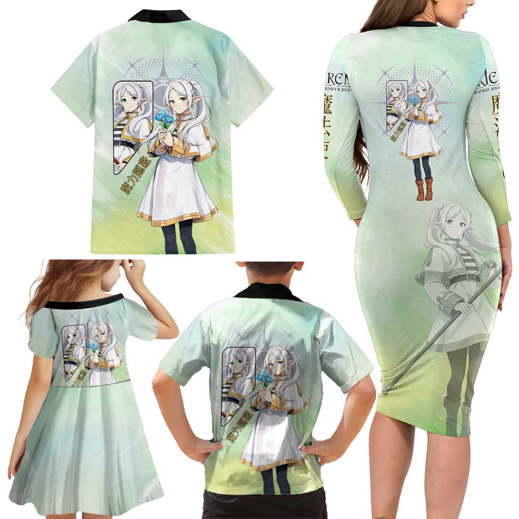 Frieren Frieren Beyond Journey’s End Family Matching Long Sleeve Bodycon Dress and Hawaiian Shirt Ethereal Fantasy Anime Style