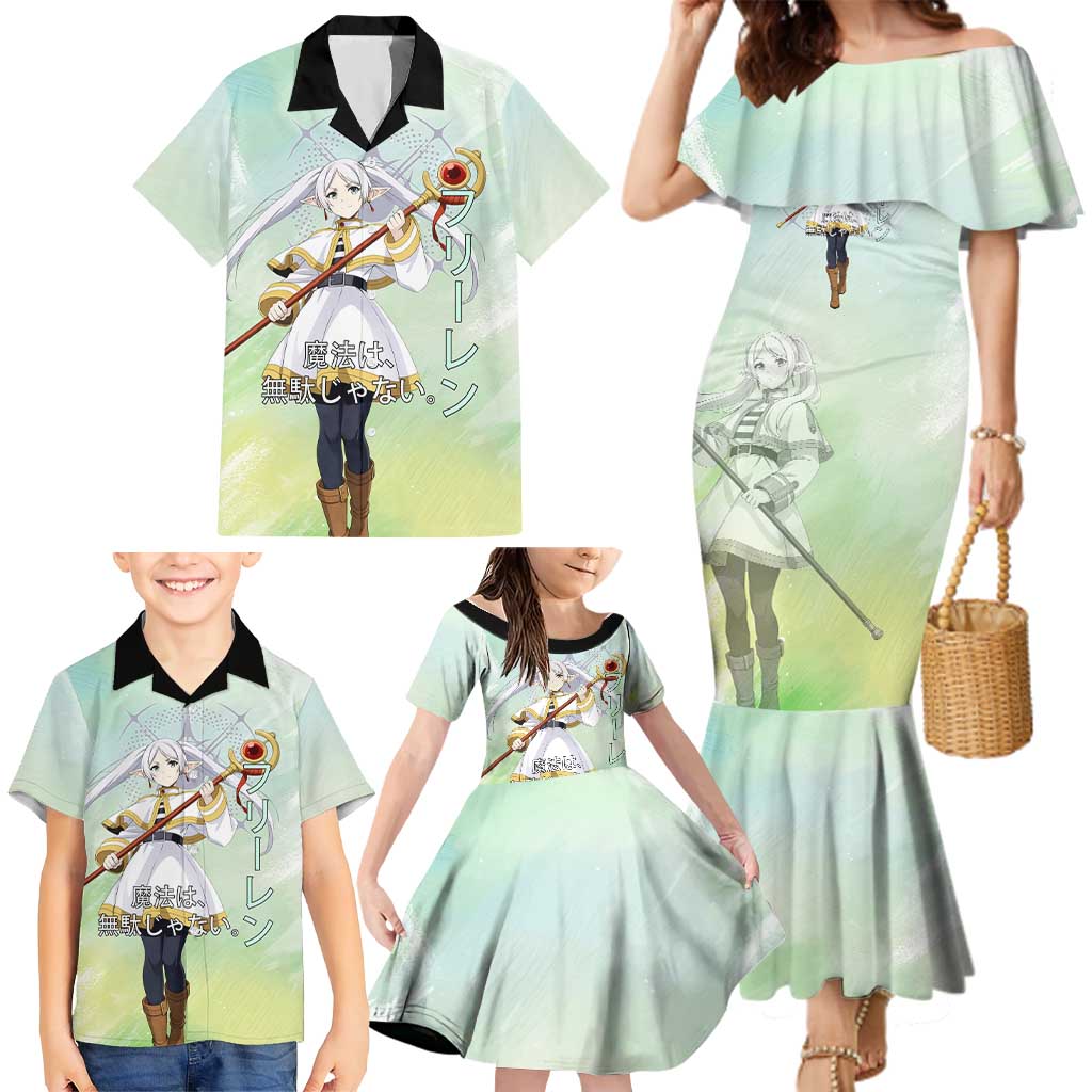 Frieren Frieren Beyond Journey’s End Family Matching Mermaid Dress and Hawaiian Shirt Ethereal Fantasy Anime Style